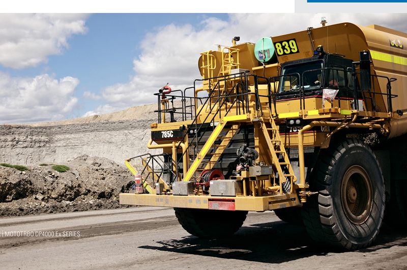 Mining haul truck at an industrial site using professional radio communication systems